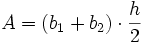 A = (b_1+b_2) cdot frac{h}{2}